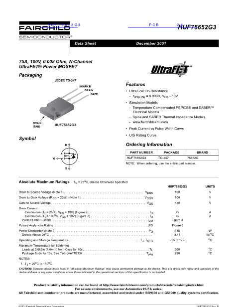 huf75652g3datasheet