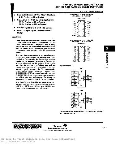 SN54284 Datasheet PDF文件下载 芯片资料查询 维库电子市场网