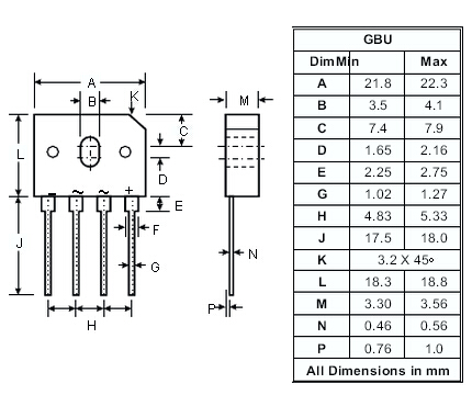 gbu406参数价格性能_原装现货_桥堆/整流桥/桥式整流器_维库电子市场