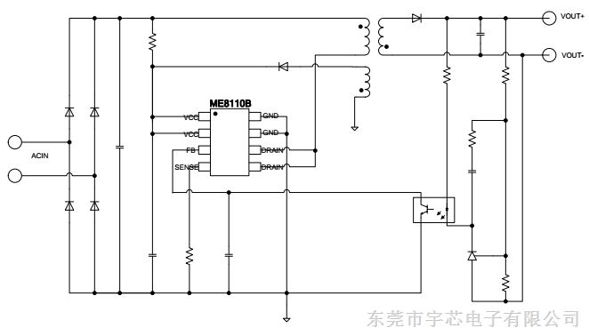 控制电路 me8110b的典型应用电路图