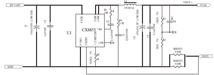 cx8853应用范围: ● 汽车充电器 ● 照明灯 ● 便携式设备供电电源