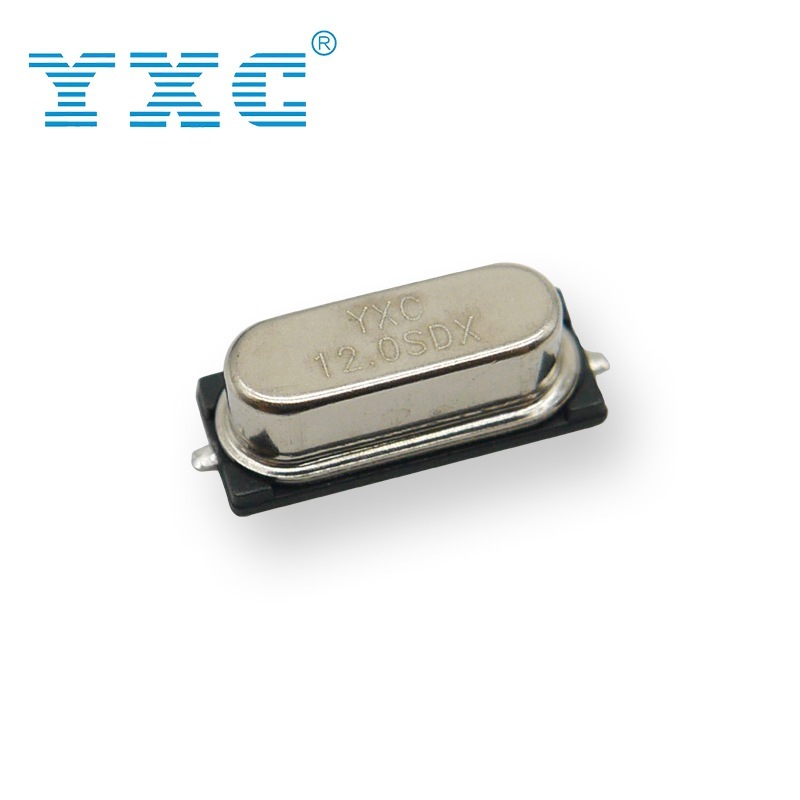 YXC厂家直销金属贴片 HC-49SMD 12mhz 20ppm编带盘装石英无源晶振