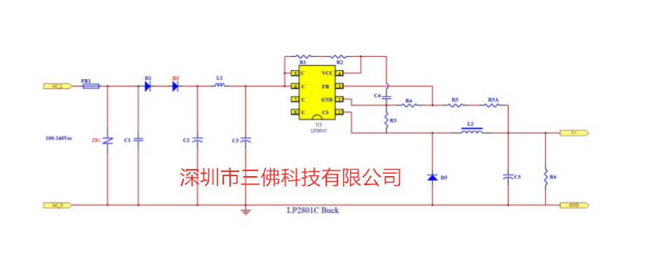 芯茂微 lp2801输出12v 150ma lp2801b 煮奶器电源ic方案