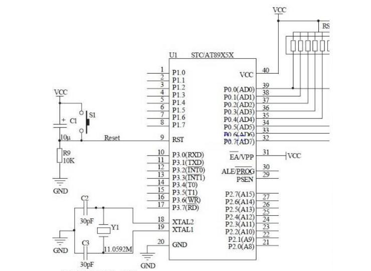 MCS-51单片机系统的组成部分及电路图介绍