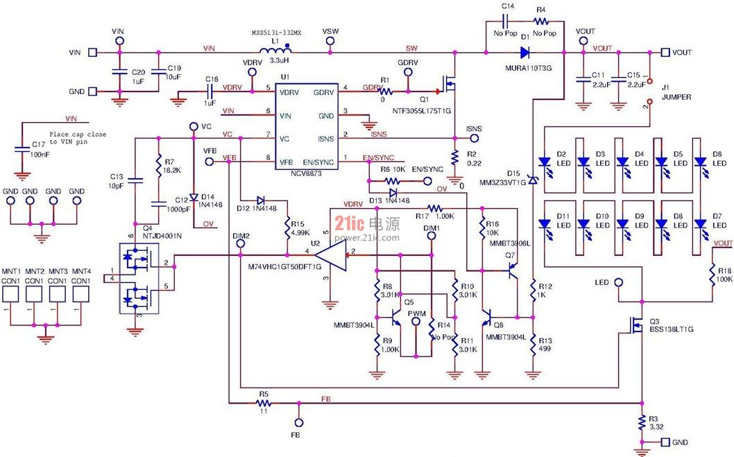 驱动LED串的DCM升压转换器简化分析第2部分：实际考虑
