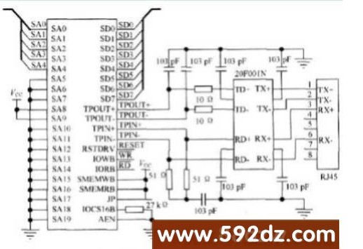 高性能单片机Mega64和10Mb/s以太网控制芯片，实现以太网接口设计方案