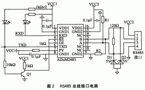 基于磁耦隔离和硬件零延时技术的RS485总线节点设计