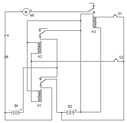 简单的两速接触器直流电机控制器