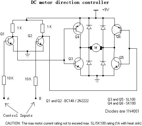 分立元件电机方向控制器电路