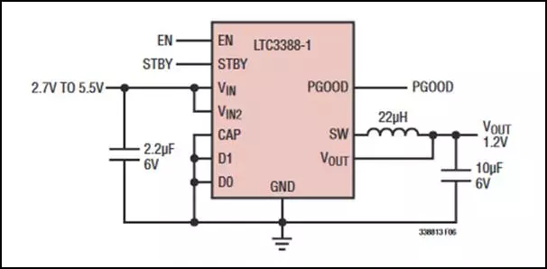 LTC3331 的原理圖和典型應用電路