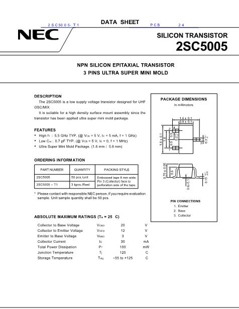 2SC5005-T1数据手册封面