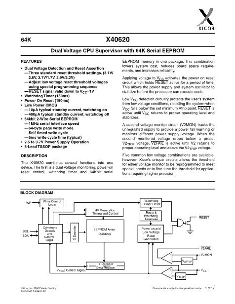 X40620數(shù)據(jù)手冊(cè)封面