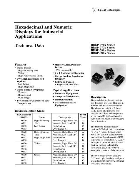 HDSP-0960数据手册封面