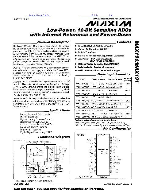 MAX190ACNG数据手册封面
