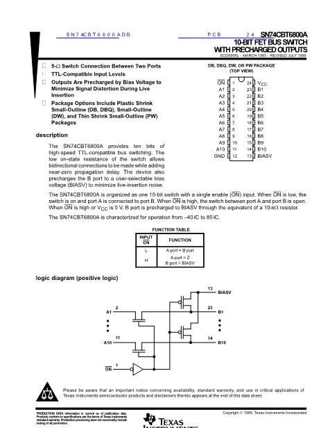 SN74CBT6800ADB數(shù)據(jù)手冊封面