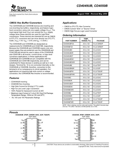 CD4050BF3A数据手册封面