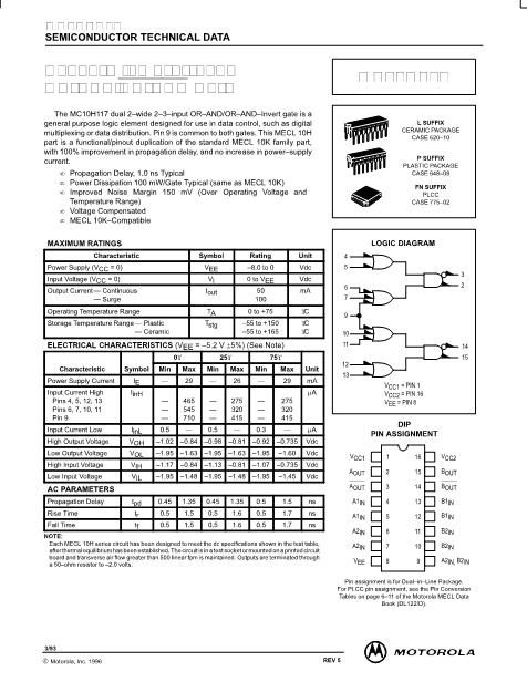 MC10H117數(shù)據(jù)手冊封面