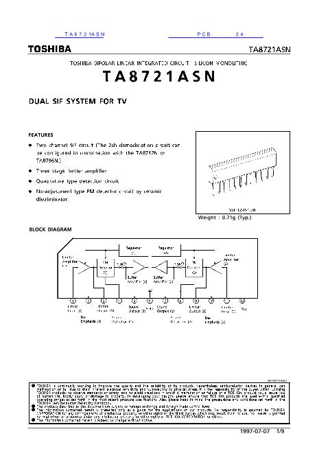 TA8721ASN数据手册封面