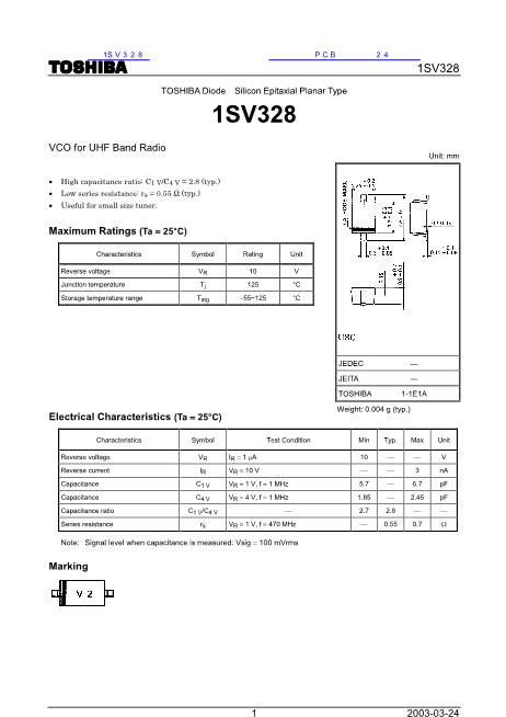 1SV328數(shù)據(jù)手冊(cè)封面