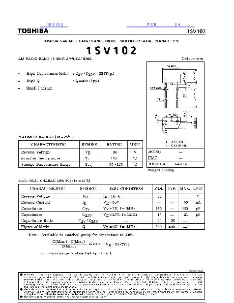 1SV102數(shù)據(jù)手冊封面
