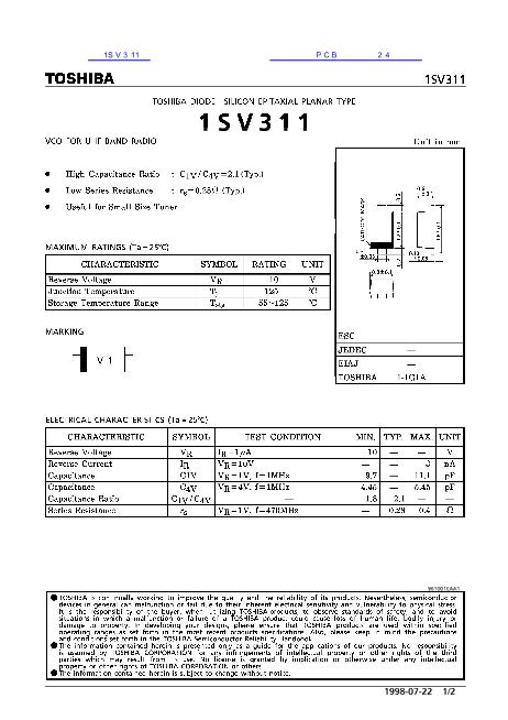 1SV311数据手册封面