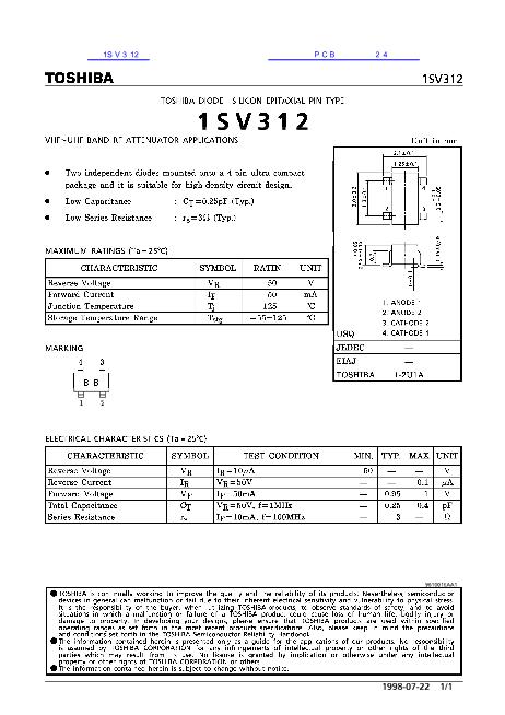 1SV312数据手册封面