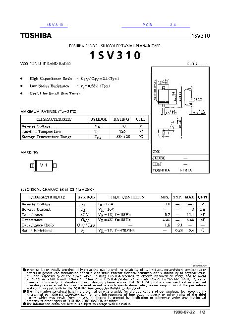 1SV310数据手册封面