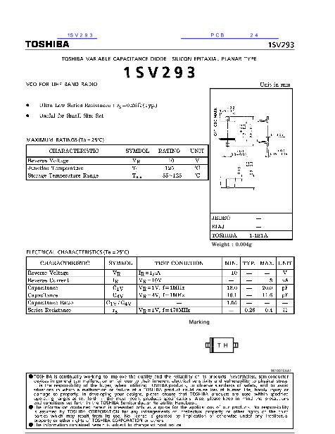 1SV293數(shù)據(jù)手冊封面