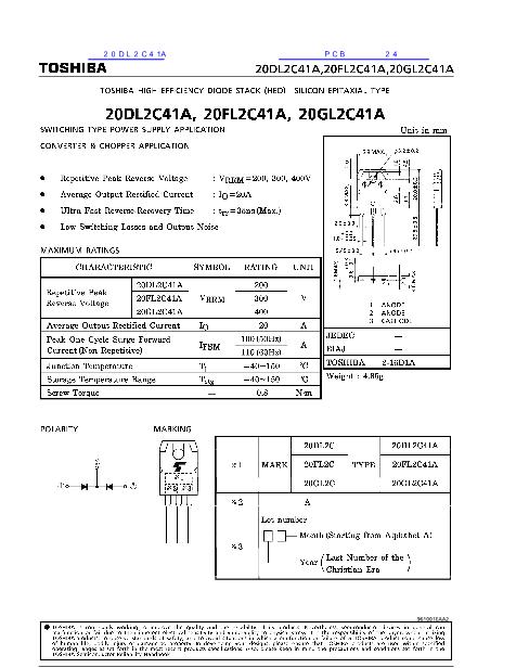 20DL2C41A數(shù)據(jù)手冊封面
