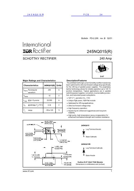 245NQ015R數(shù)據(jù)手冊(cè)封面