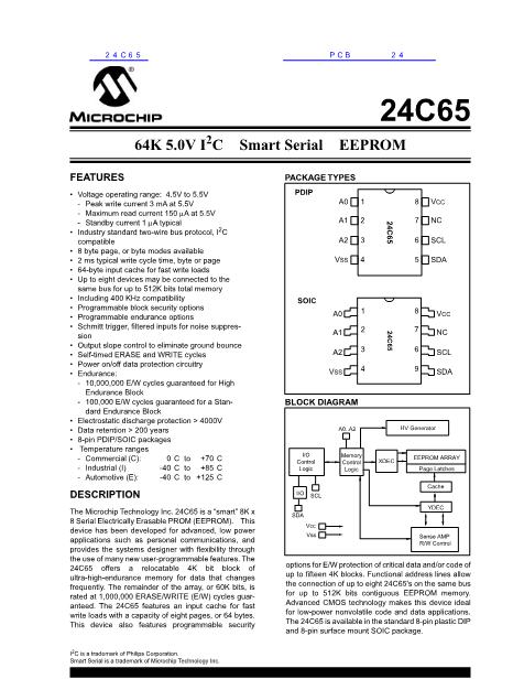 24C65数据手册封面