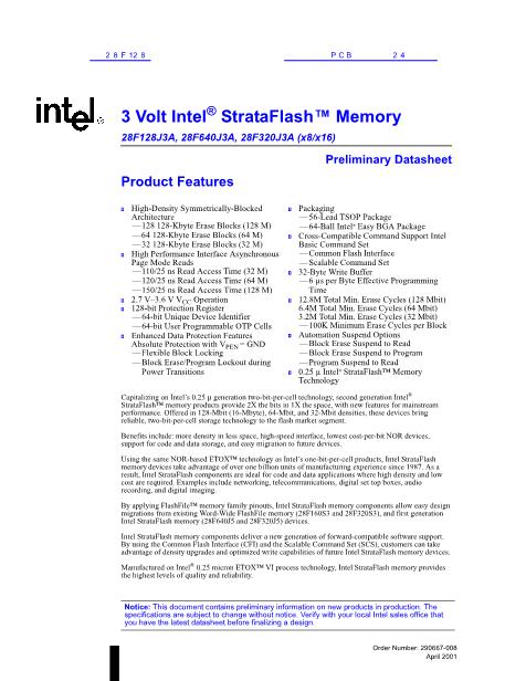 28F128數據手冊封面