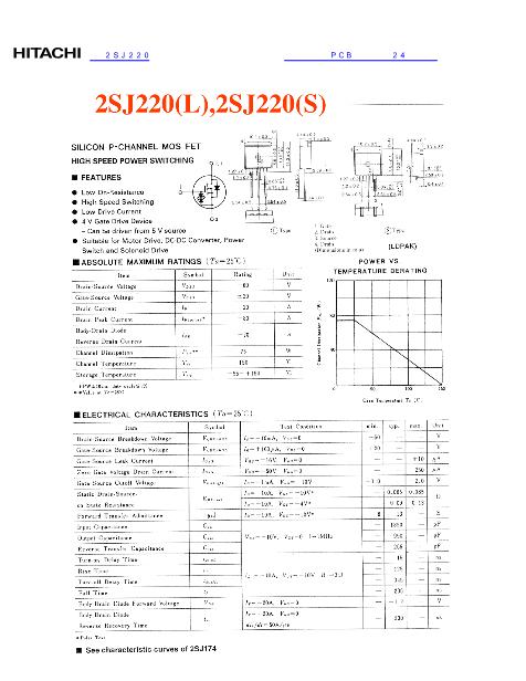 2SJ220数据手册封面