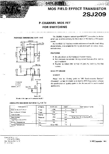 2SJ209數(shù)據(jù)手冊(cè)封面