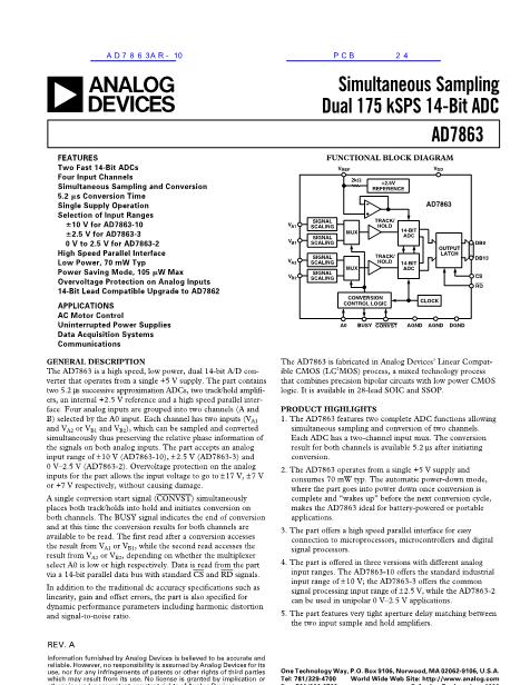 AD7863AR-10數(shù)據(jù)手冊(cè)封面