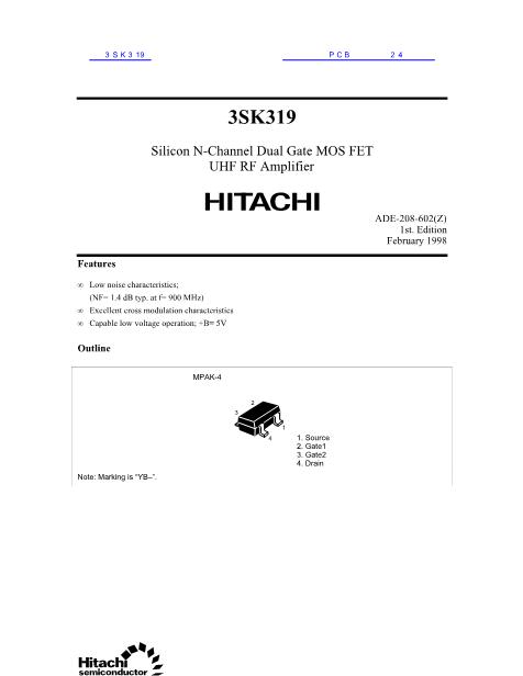 3SK319數(shù)據(jù)手冊(cè)封面