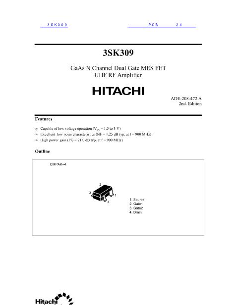 3SK309數(shù)據(jù)手冊(cè)封面