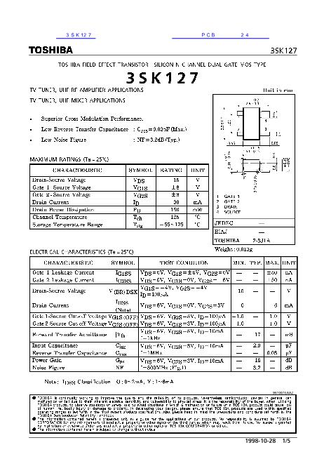 3SK127数据手册封面