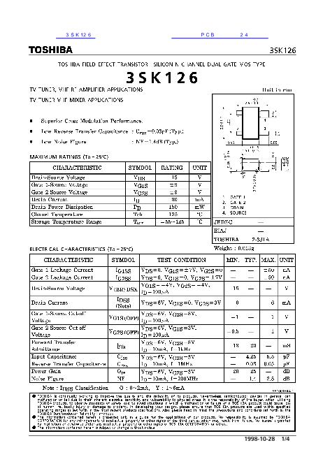 3SK126数据手册封面