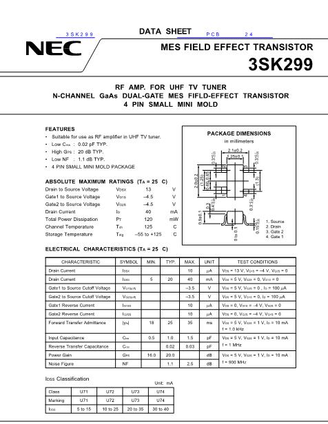 3SK299數(shù)據(jù)手冊(cè)封面
