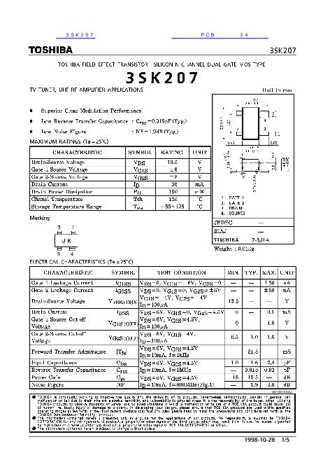 3SK207数据手册封面