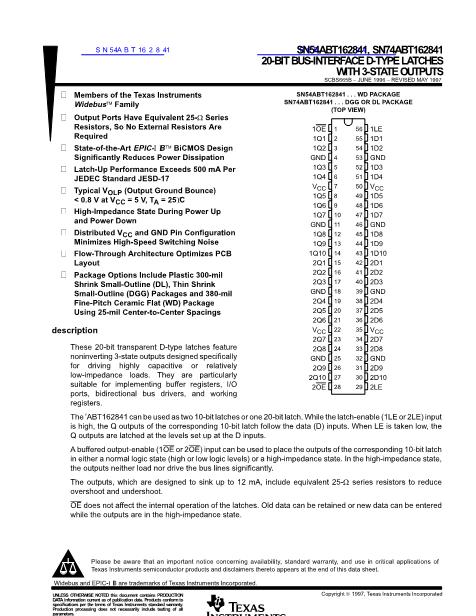 SN54ABT162841數(shù)據(jù)手冊封面