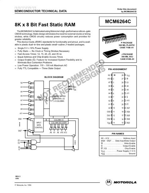MCM6264CJ12R2數(shù)據(jù)手冊封面