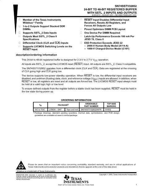 SN74SSTV32852數(shù)據(jù)手冊封面