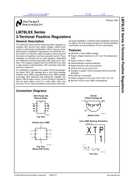LM78L05ACMX数据手册封面