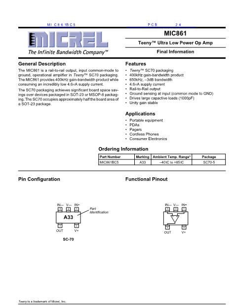 MIC861BC5数据手册封面