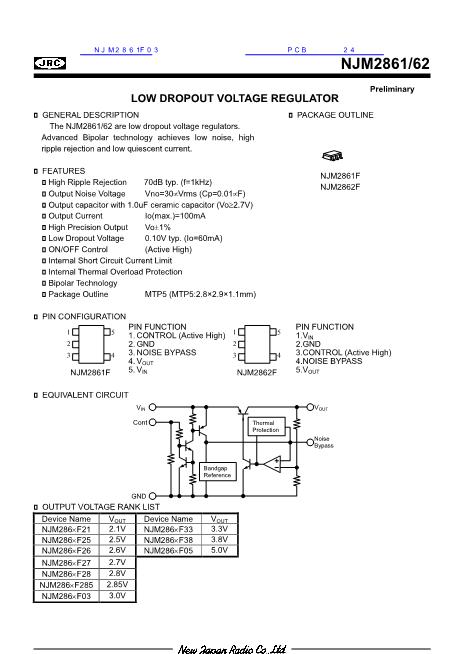 NJM2861F03數(shù)據(jù)手冊(cè)封面