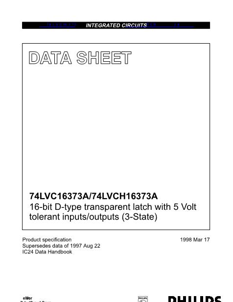 74LVC16373数据手册封面
