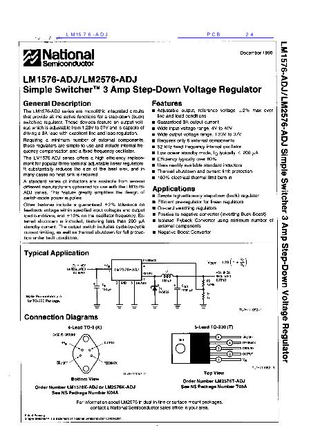 LM1576-ADJ數(shù)據(jù)手冊封面