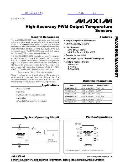 MAX6666ASA数据手册封面